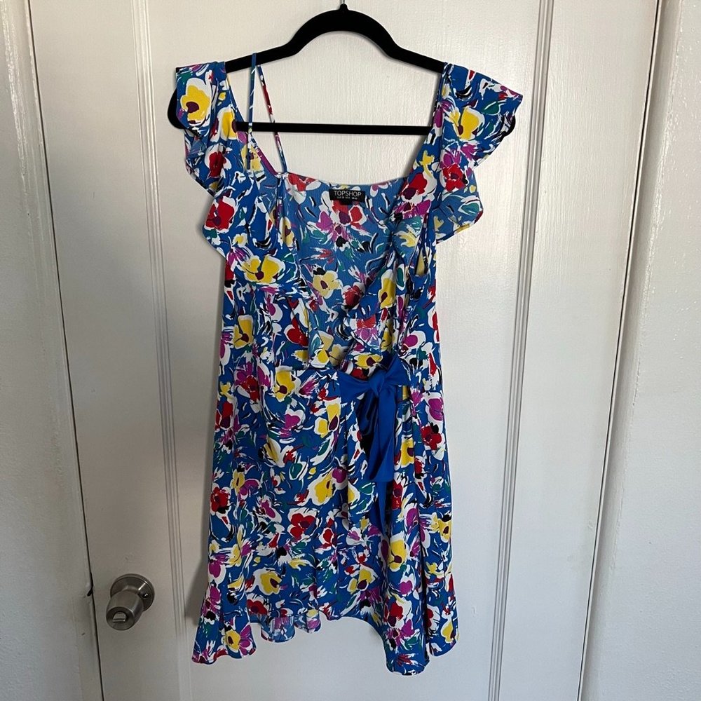 Top Shop Floral Ruffle Mini Dress